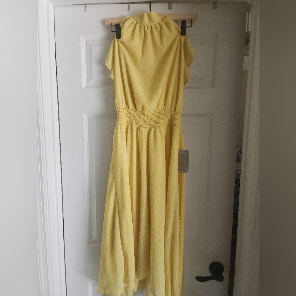 Eliza J Polka Dot Halter Dress